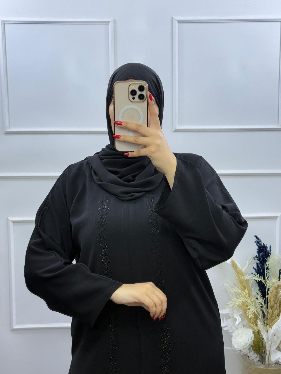 Abaya Avec Strass + Chal