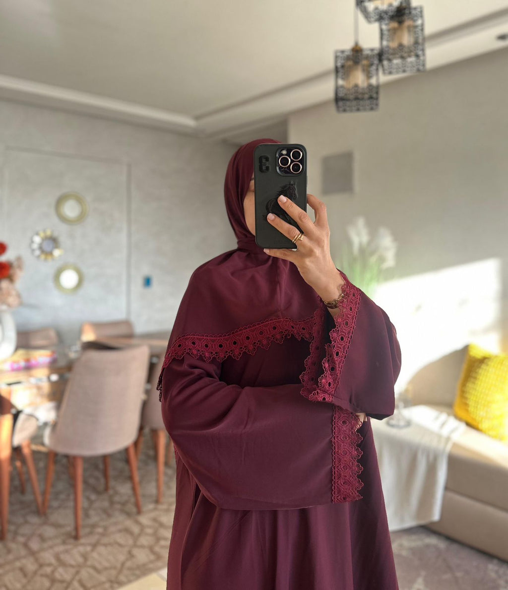 Abaya 2 piéces + dentelles
